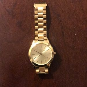 Michael Kors Unisex Slim Runway Gold-Tone Watch